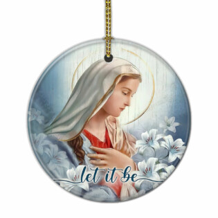 Jesus Mother Of Jesus Our Lady With Lily Flowers - Circle Ornament - Owl Ohh - Owl Ohh