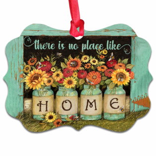 Sunflower There Is No Place Like Home Faith - Horizontal Ornament - Owl Ohh - Owl Ohh