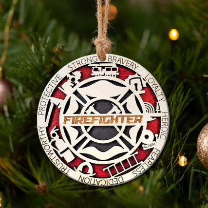 Firefighter Style Symbol For Firefighters - Circle Ornament - Owl Ohh - Owl Ohh