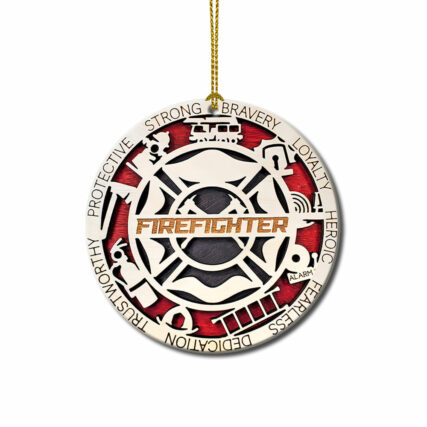 Firefighter Style Symbol For Firefighters - Circle Ornament - Owl Ohh - Owl Ohh