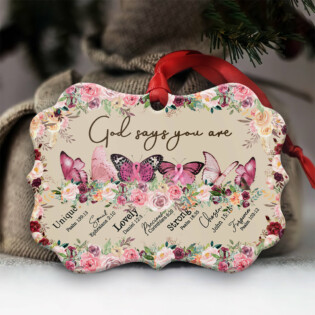 Breast Cancer Awareness Butterfly - Horizontal Ornament - Owl Ohh - Owl Ohh