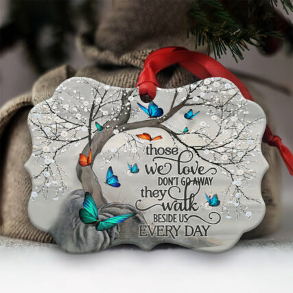 Butterfly Memorial Beside Us Everyday - Horizontal Ornament - Owl Ohh - Owl Ohh