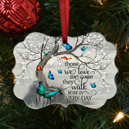 Butterfly Memorial Beside Us Everyday - Horizontal Ornament - Owl Ohh - Owl Ohh