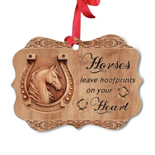 Horse Leave Hoofprint On Your Heart - Horizontal Ornament - Owl Ohh - Owl Ohh