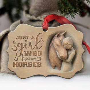 Horse Lover Just A Girl Who Loves Horses - Horizontal Ornament - Owl Ohh