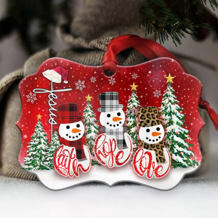 Snowman Faith Cute Style - Horizontal Ornament - Owl Ohh - Owl Ohh