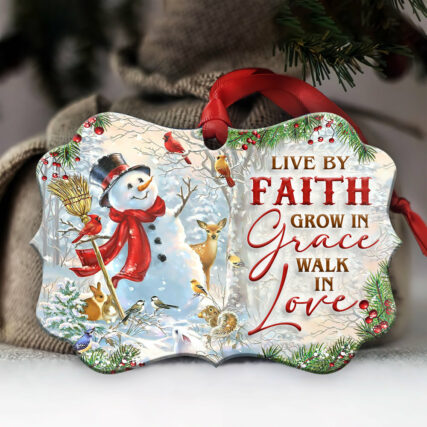 Snowman Faith Walk In Love - Horizontal Ornament - Owl Ohh - Owl Ohh