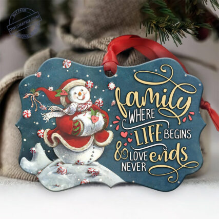 Snowman Family Life Beginning - Horizontal Ornament - Owl Ohh - Owl Ohh