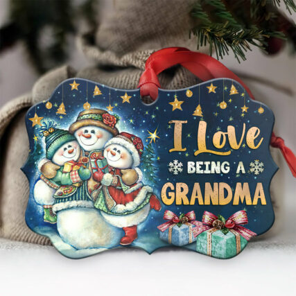 Snowman I Love Being A Grandma - Horizontal Ornament - Owl Ohh - Owl Ohh