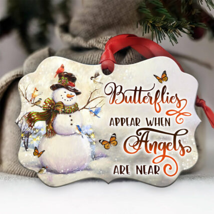 Snowman Memorial Angel Are Near - Horizontal Ornament - Owl Ohh - Owl Ohh