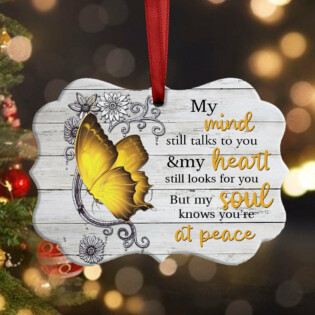 Butterfly Memorial Flowers My Mind Still Talk To You - Horizontal Ornament - Owl Ohh - Owl Ohh