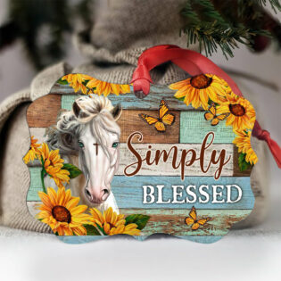 Horse Simply Blessed Lover - Horizontal Ornament - Owl Ohh - Owl Ohh