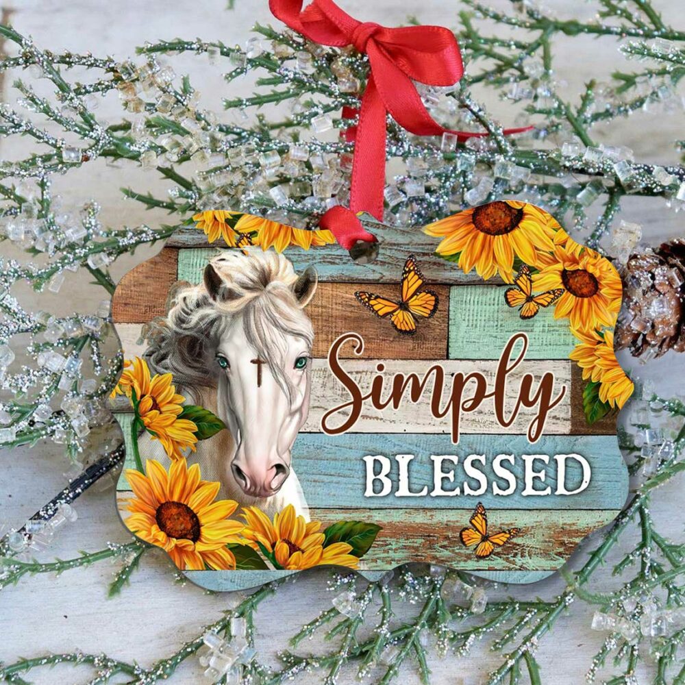 Horse Simply Blessed Lover - Horizontal Ornament - Owl Ohh - Owl Ohh