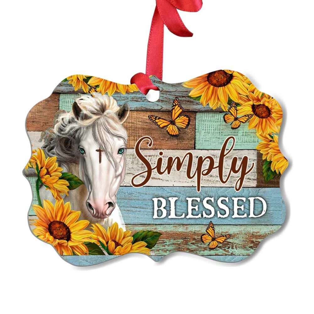 Horse Simply Blessed Lover - Horizontal Ornament - Owl Ohh - Owl Ohh