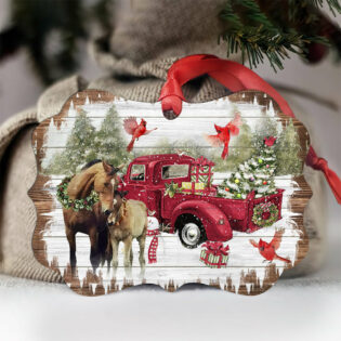 Horse Christmas Red Style- Horizontal Ornament - Owl Ohh - Owl Ohh