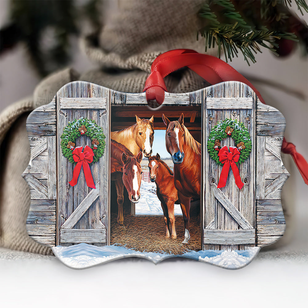 Horse Christmas Happier Style - Horizontal Ornament - Owl Ohh - Owl Ohh