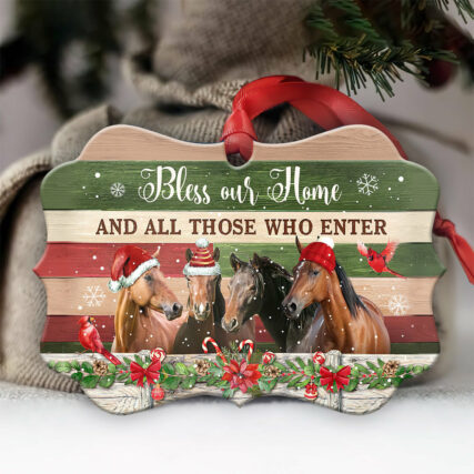Horse Bless Our Home - Horizontal Ornament - Owl Ohh - Owl Ohh