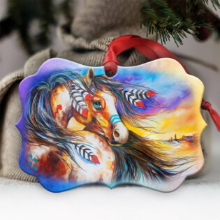 Horse Finding Peaceful Life - Horizontal Ornament - Owl Ohh - Owl Ohh