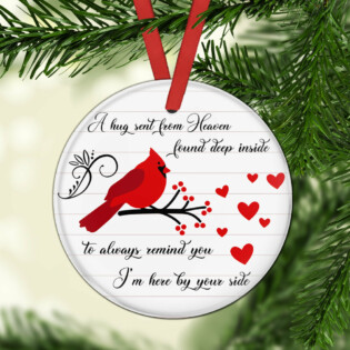Cardinal A Hug Sent From Heaven - Circle Ornament - Owl Ohh - Owl Ohh