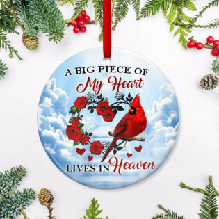 Cardinal Big Piece Of My Heart - Circle Ornament - Owl Ohh - Owl Ohh