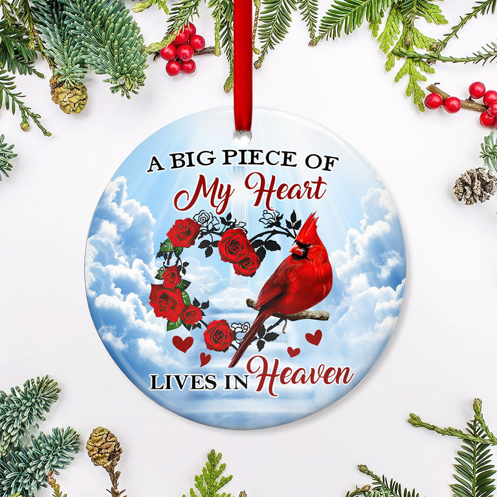 Cardinal Big Piece Of My Heart - Circle Ornament - Owl Ohh - Owl Ohh