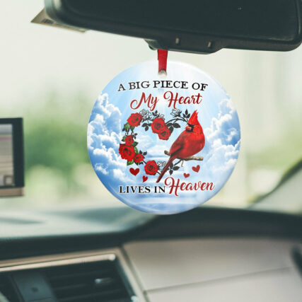 Cardinal Big Piece Of My Heart - Circle Ornament - Owl Ohh - Owl Ohh