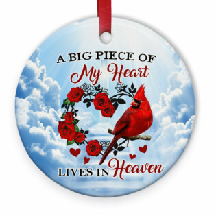 Cardinal Big Piece Of My Heart - Circle Ornament - Owl Ohh - Owl Ohh