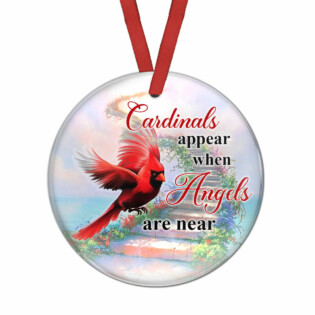 Cardinal When Angels Are Near - Circle Ornament - Owl Ohh - Owl Ohh