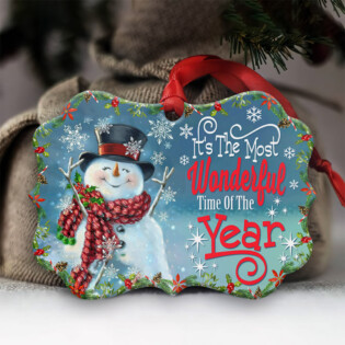 Snowman Wonderful Time Of The Year - Horizontal Ornament - Owl Ohh - Owl Ohh