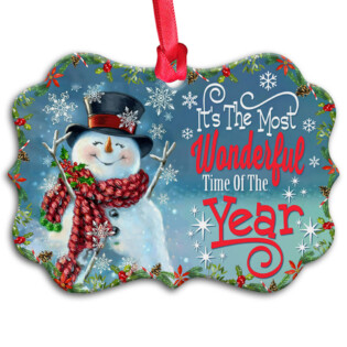 Snowman Wonderful Time Of The Year - Horizontal Ornament - Owl Ohh - Owl Ohh