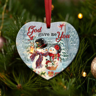 Snowman God Gave me You - Heart Ornament - Owl Ohh - Owl Ohh