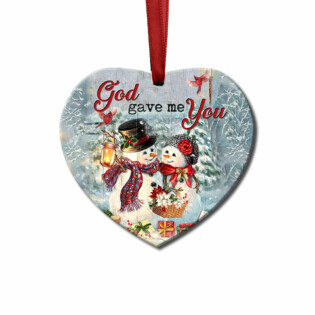 Snowman God Gave me You - Heart Ornament - Owl Ohh - Owl Ohh
