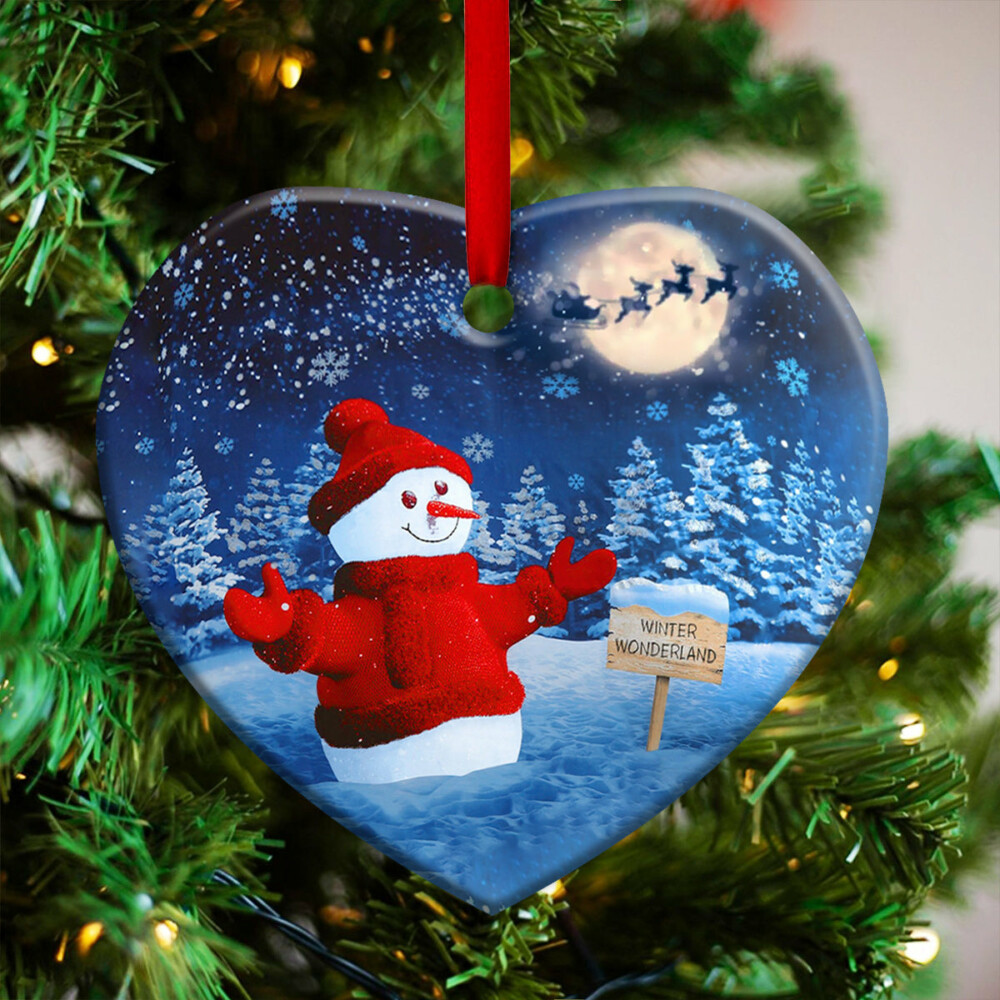 Snowman Winter Wonderland Lover - Heart Ornament - Owl Ohh - Owl Ohh