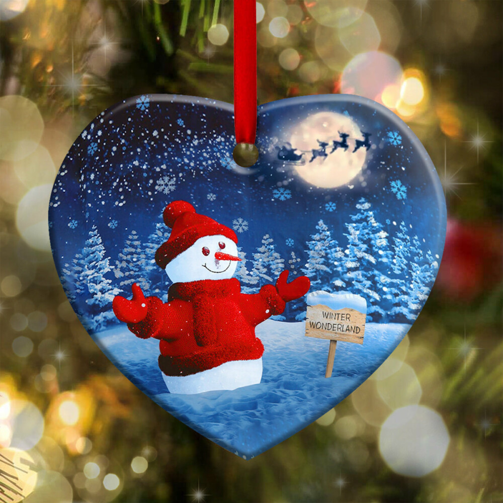 Snowman Winter Wonderland Lover - Heart Ornament - Owl Ohh - Owl Ohh