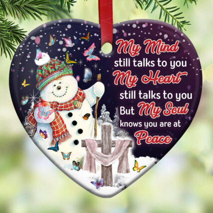 Snowman Memorial Colorful Style - Heart Ornament - Owl Ohh - Owl Ohh