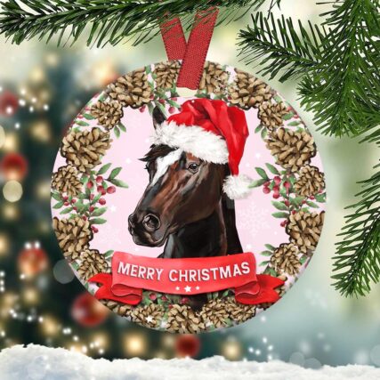 Horse Merry Christmas Lover - Circle Ornament - Owl Ohh - Owl Ohh