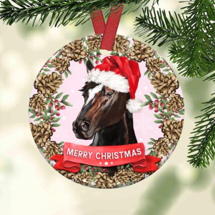 Horse Merry Christmas Lover - Circle Ornament - Owl Ohh - Owl Ohh