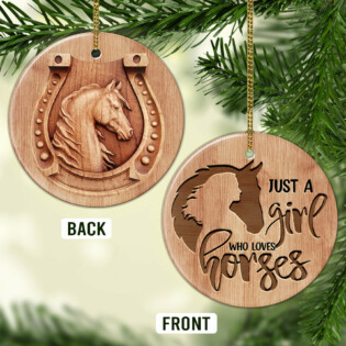 Horse Lover Wood Style - Circle Ornament - Owl Ohh - Owl Ohh