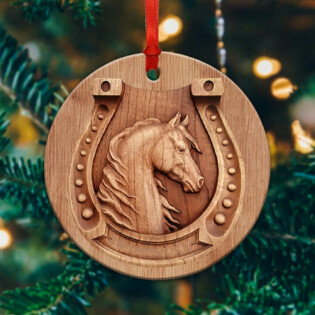 Horse Lover Wood Style - Circle Ornament - Owl Ohh - Owl Ohh