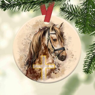 Horse Faith Cross Nice Life - Circle Ornament - Owl Ohh - Owl Ohh