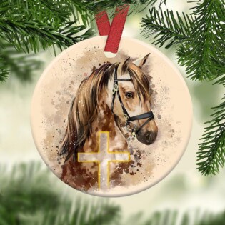 Horse Faith Cross Nice Life - Circle Ornament - Owl Ohh - Owl Ohh