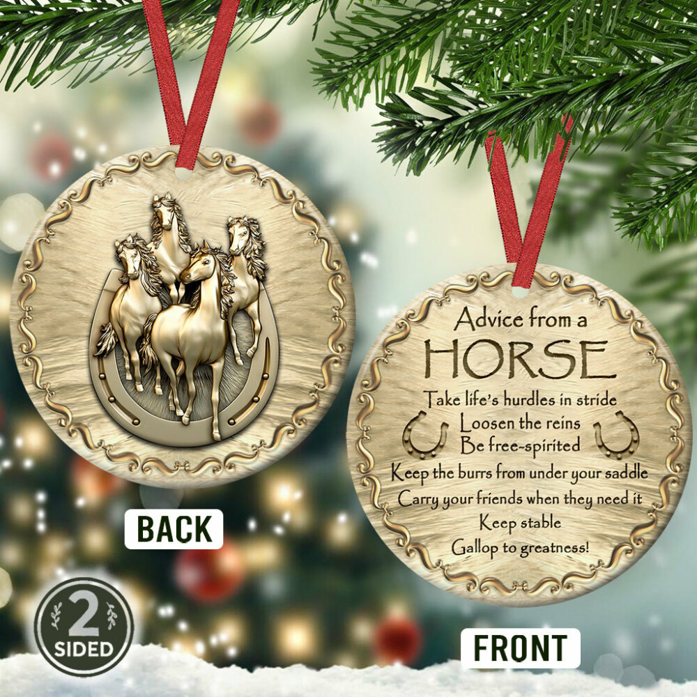 Horse Advice Bronze Style - Circle Ornament - Owl Ohh - Owl Ohh