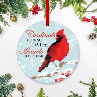 Cardinal Angels Are Near - Circle Ornament - Owl Ohh - Owl Ohh