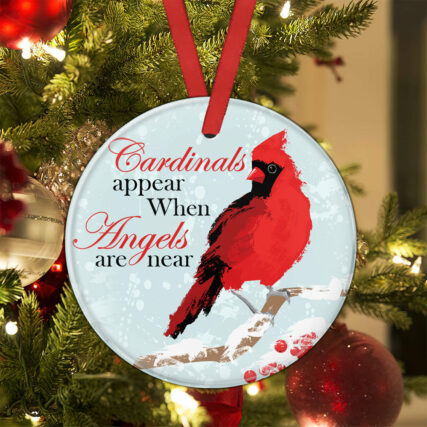 Cardinal Angels Are Near - Circle Ornament - Owl Ohh - Owl Ohh