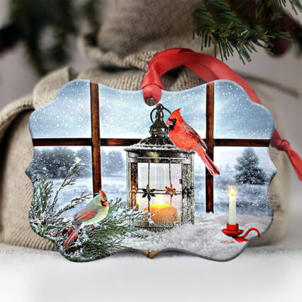 Cardinal Lantern Winter Is Coming - Horizontal Ornament - Owl Ohh - Owl Ohh