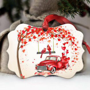 Cardinal Red Truck Lover - Horizontal Ornament - Owl Ohh - Owl Ohh