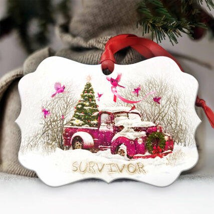 Cardinal Red Truck Lover Christmas - Horizontal Ornament - Owl Ohh - Owl Ohh