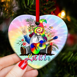 Gnome Hippie Let It Be - Heart Ornament - Owl Ohh - Owl Ohh