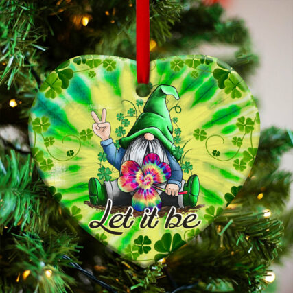 Gnome Hippie Tie Dye - Heart Ornament - Owl Ohh - Owl Ohh