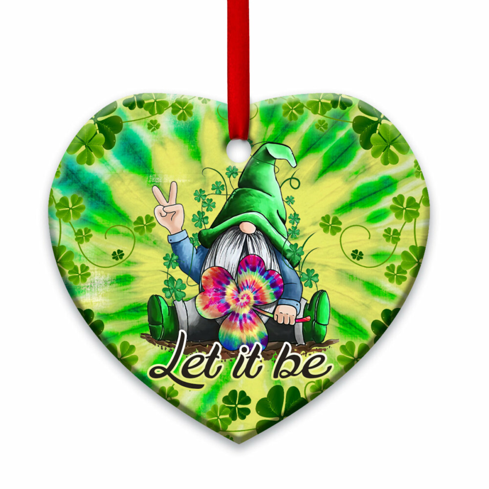 Gnome Hippie Tie Dye - Heart Ornament - Owl Ohh - Owl Ohh